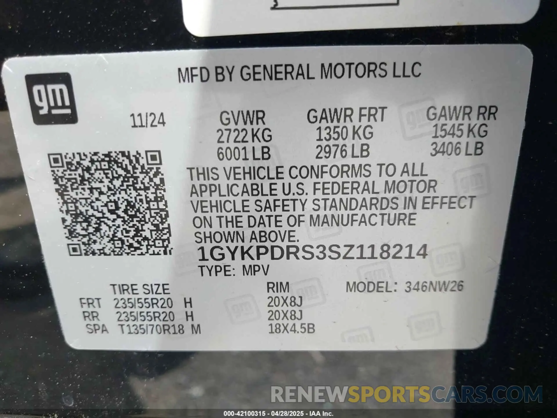 9 Photograph of a damaged car 1GYKPDRS3SZ118214 CADILLAC XT6 2025