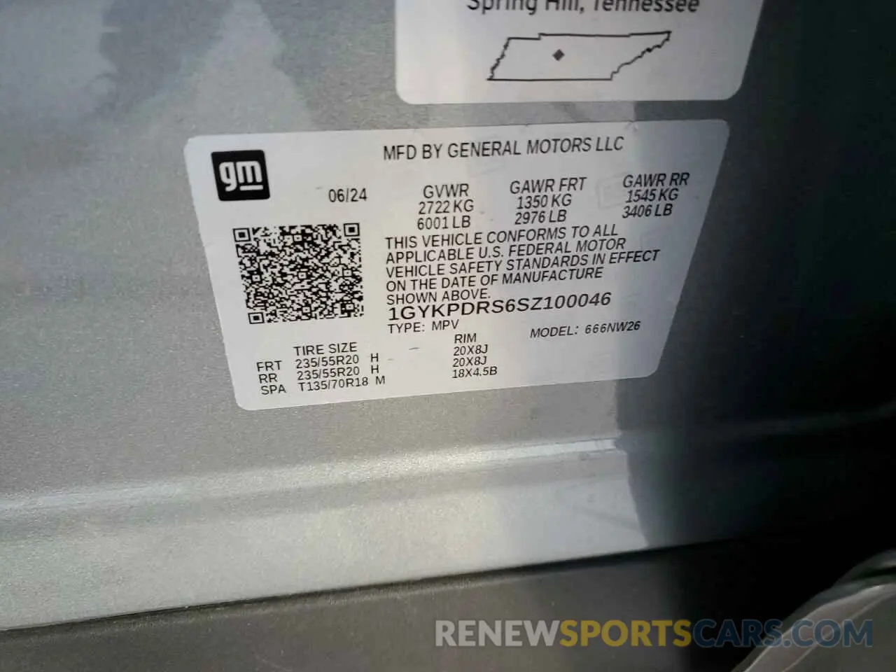 13 Photograph of a damaged car 1GYKPDRS6SZ100046 CADILLAC XT6 2025