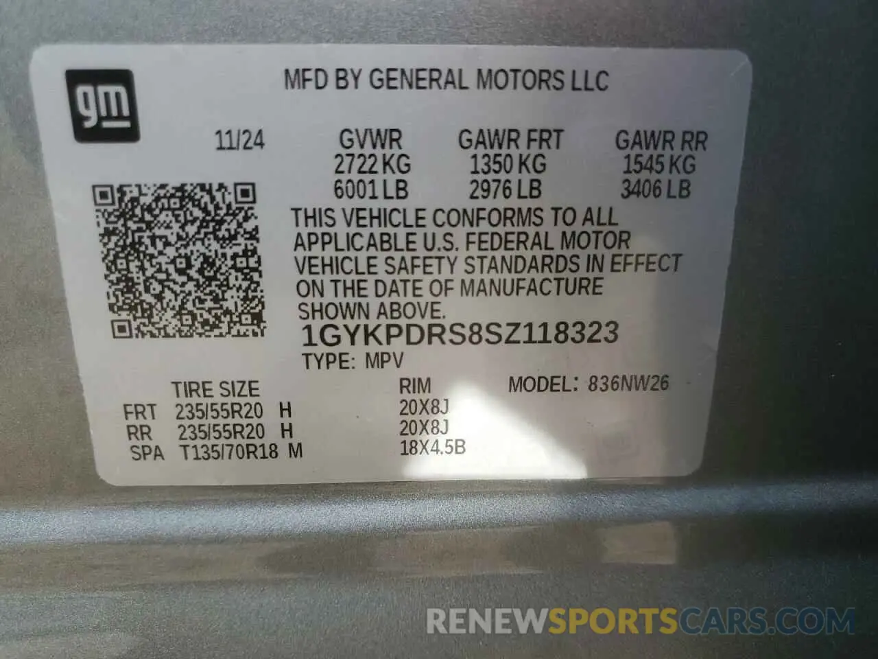 13 Photograph of a damaged car 1GYKPDRS8SZ118323 CADILLAC XT6 2025