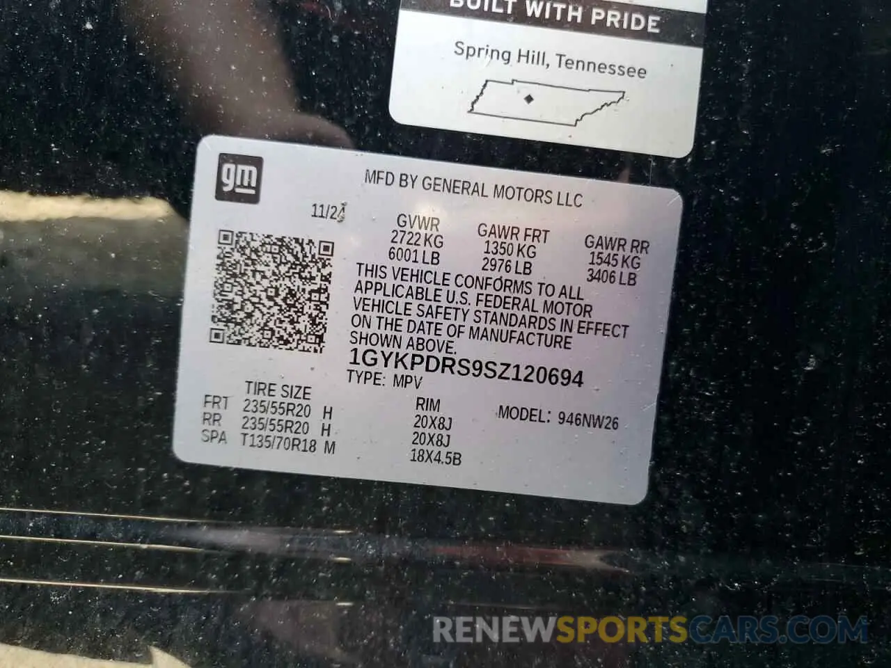 14 Photograph of a damaged car 1GYKPDRS9SZ120694 CADILLAC XT6 2025