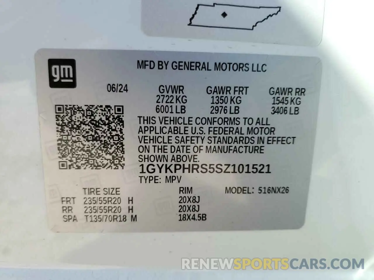 13 Photograph of a damaged car 1GYKPHRS5SZ101521 CADILLAC XT6 2025