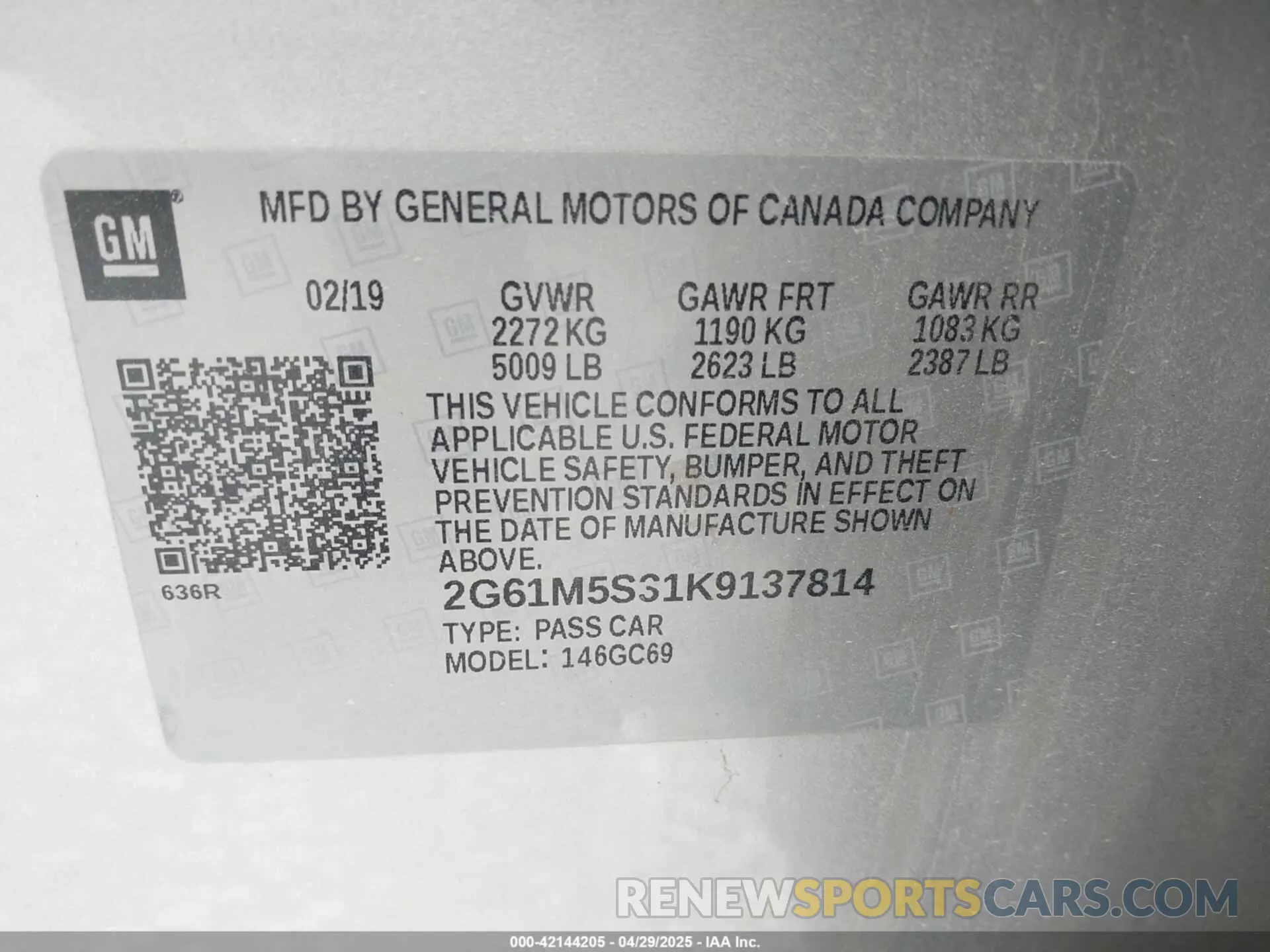 9 Photograph of a damaged car 2G61M5S31K9137814 CADILLAC XTS 2019