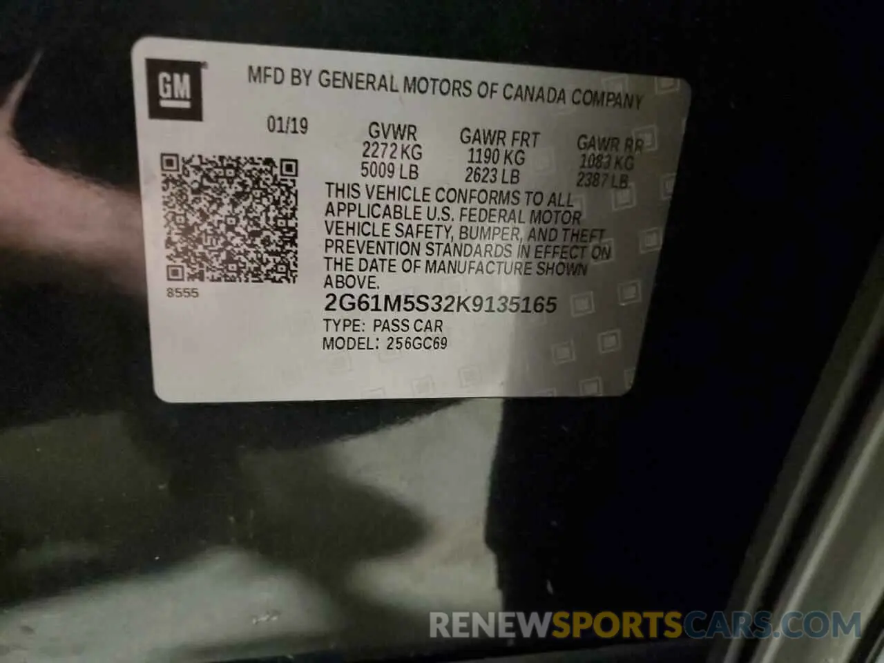 13 Photograph of a damaged car 2G61M5S32K9135165 CADILLAC XTS 2019