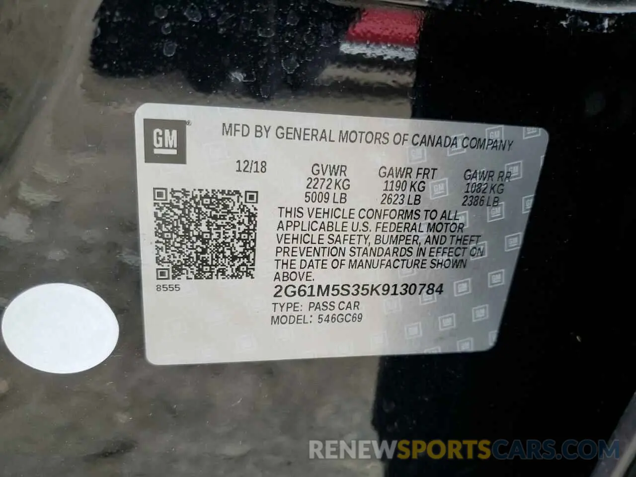 12 Photograph of a damaged car 2G61M5S35K9130784 CADILLAC XTS 2019