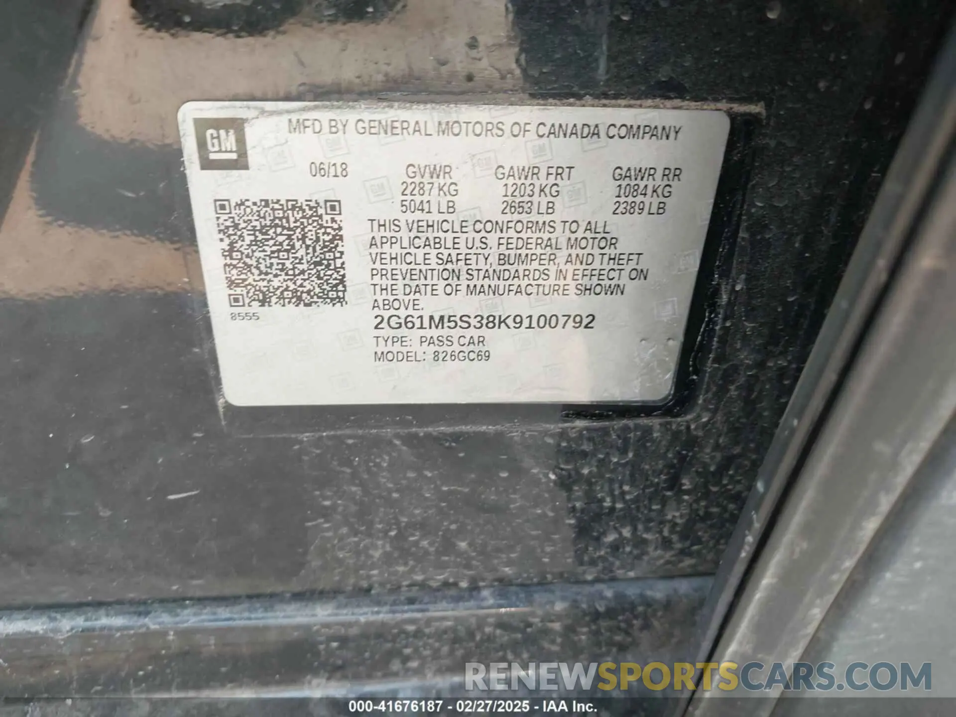 9 Photograph of a damaged car 2G61M5S38K9100792 CADILLAC XTS 2019