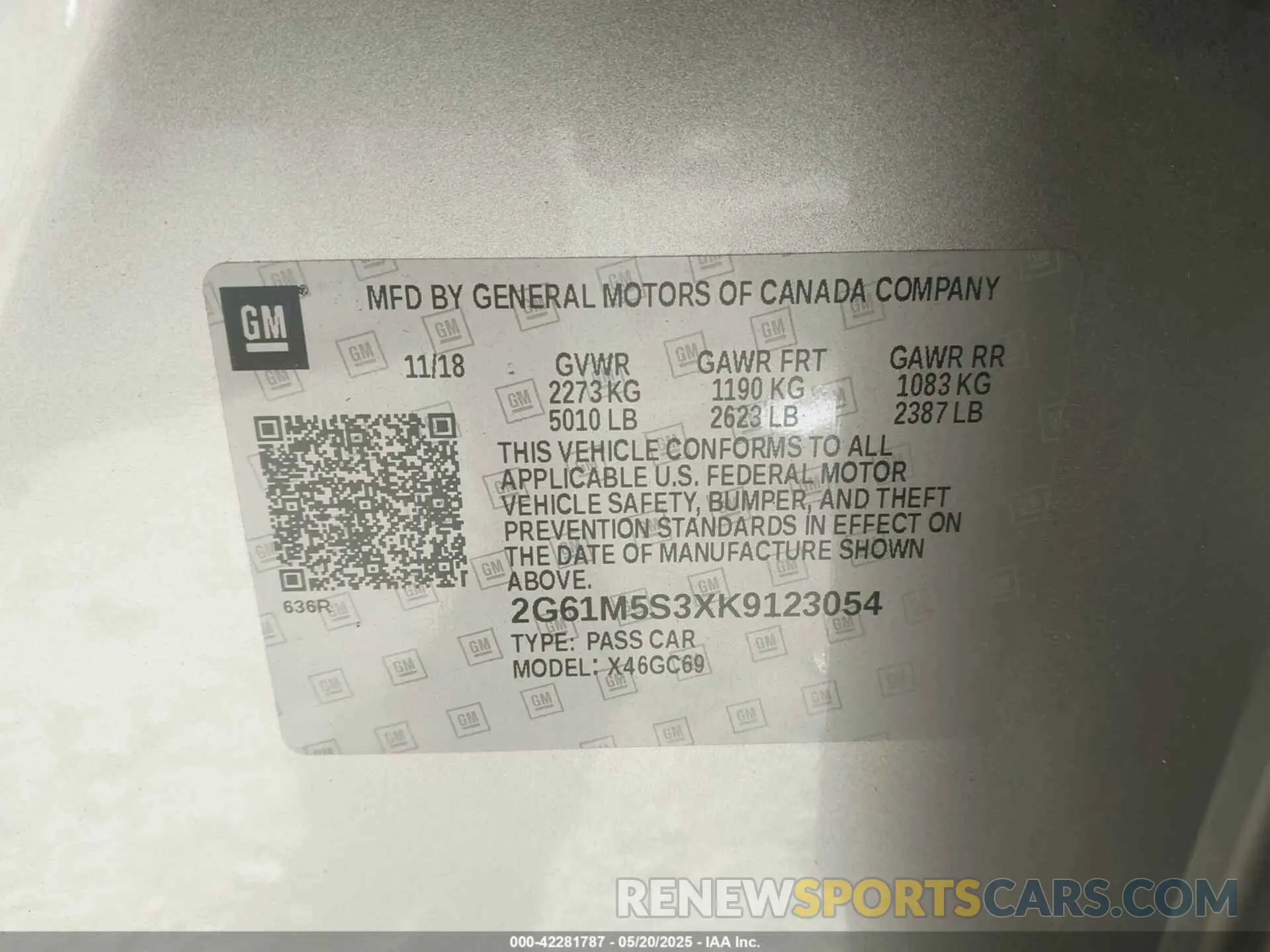 9 Photograph of a damaged car 2G61M5S3XK9123054 CADILLAC XTS 2019
