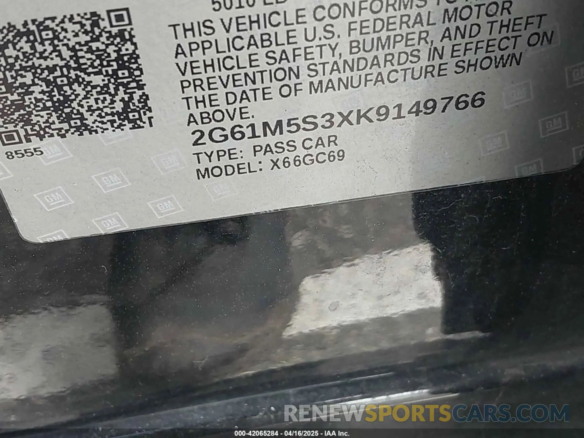 9 Photograph of a damaged car 2G61M5S3XK9149766 CADILLAC XTS 2019