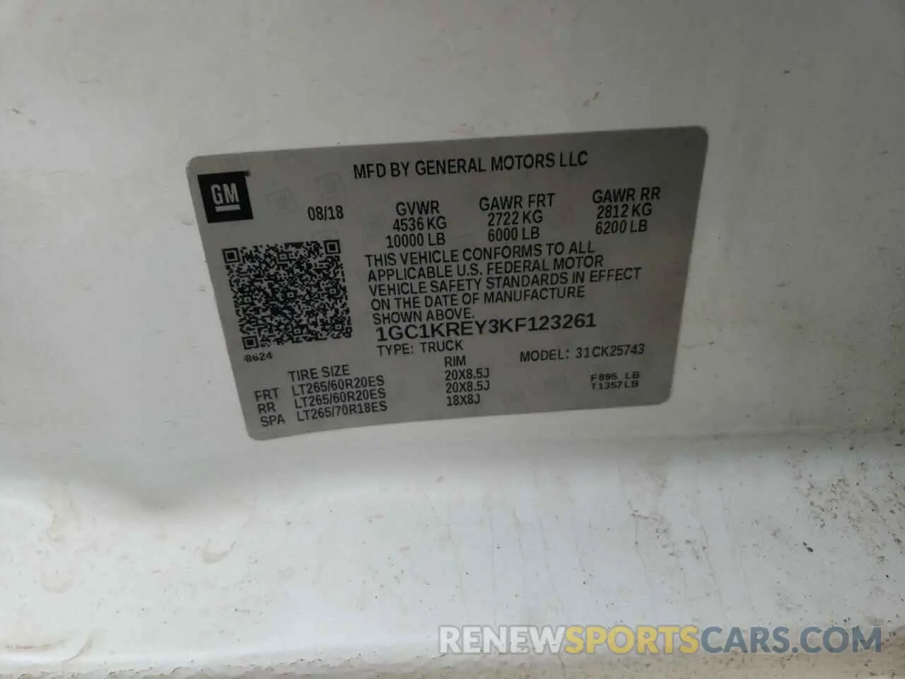 12 Photograph of a damaged car 1GC1KREY3KF123261 CHEVROLET ALL Models 2019