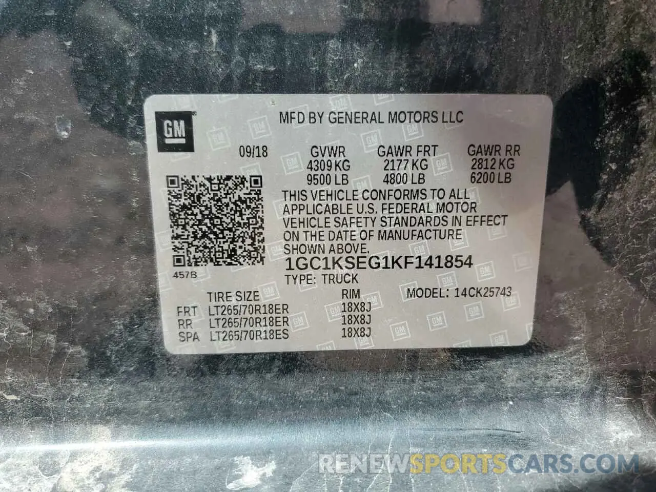 12 Photograph of a damaged car 1GC1KSEG1KF141854 CHEVROLET ALL Models 2019