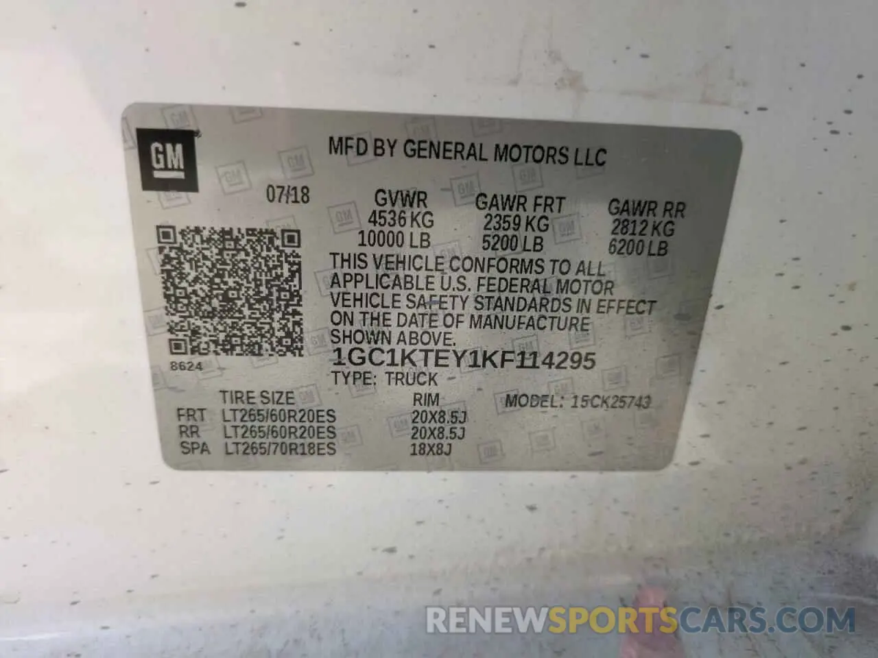 13 Photograph of a damaged car 1GC1KTEY1KF114295 CHEVROLET ALL Models 2019