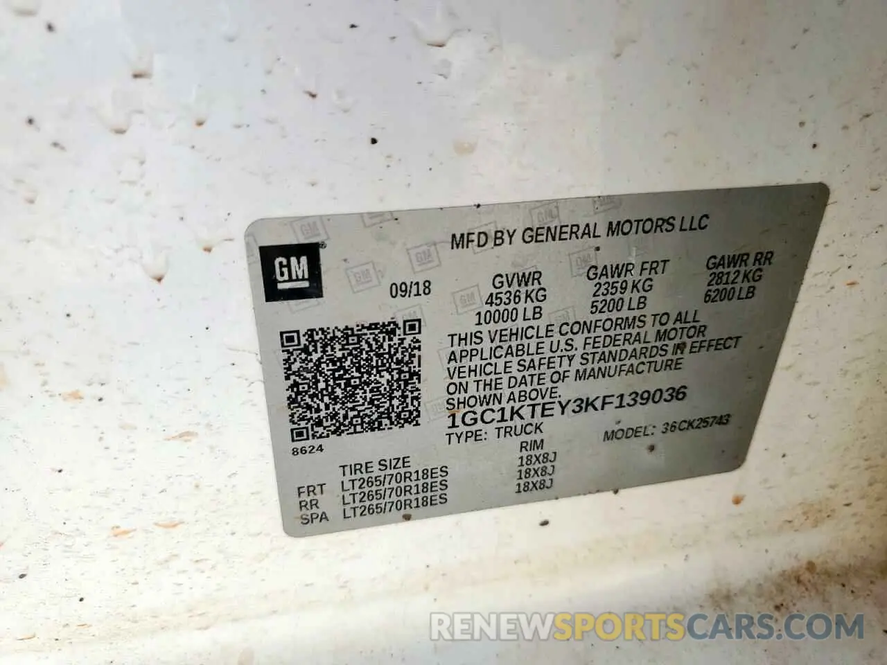 13 Photograph of a damaged car 1GC1KTEY3KF139036 CHEVROLET ALL Models 2019