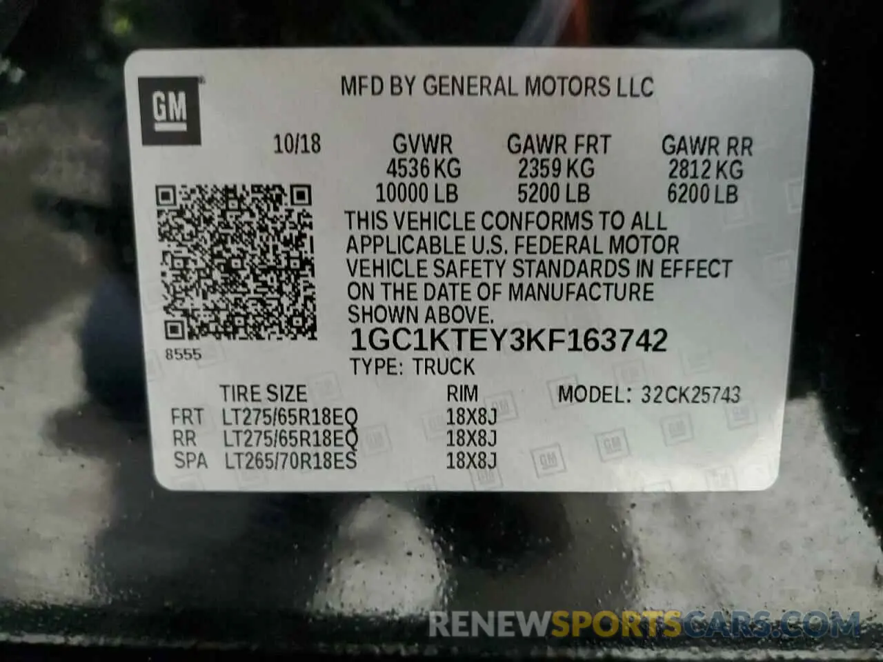 12 Photograph of a damaged car 1GC1KTEY3KF163742 CHEVROLET ALL Models 2019