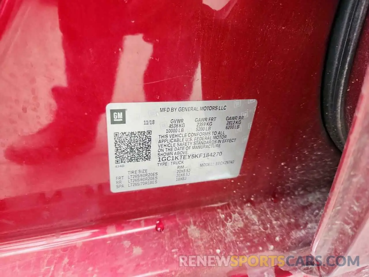 12 Photograph of a damaged car 1GC1KTEY5KF184270 CHEVROLET ALL Models 2019