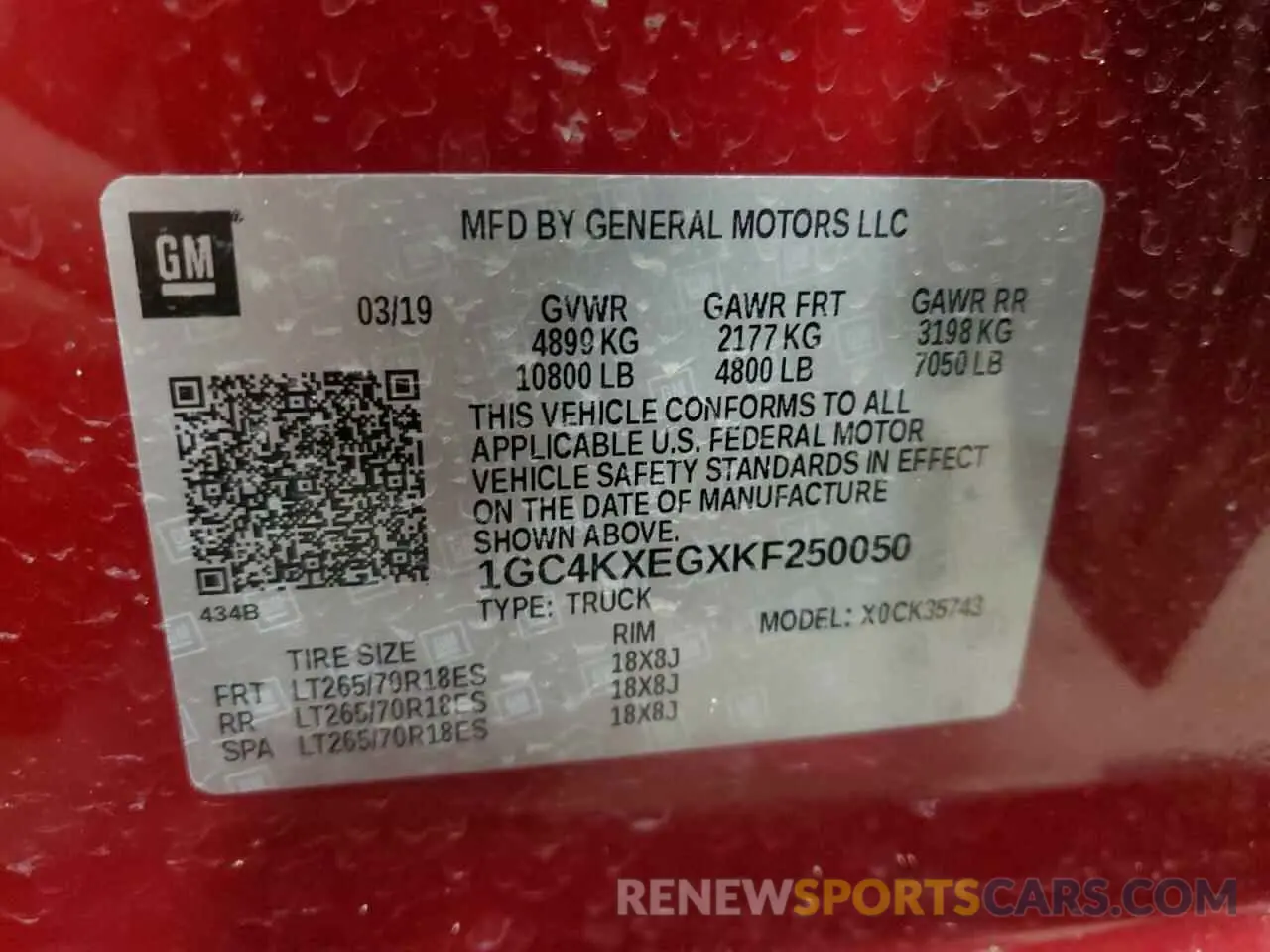 12 Photograph of a damaged car 1GC4KXEGXKF250050 CHEVROLET ALL Models 2019