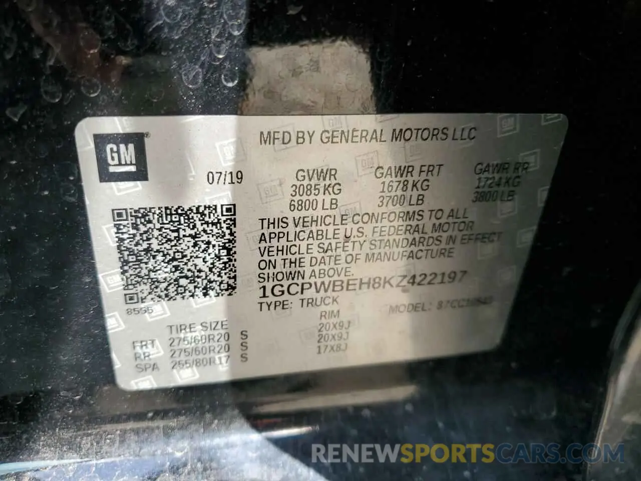 15 Photograph of a damaged car 1GCPWBEH8KZ422197 CHEVROLET ALL Models 2019