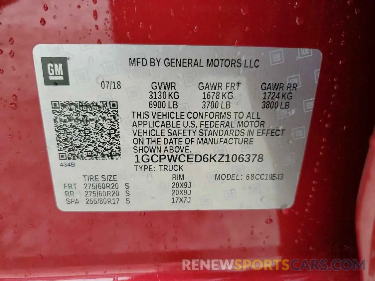 12 Photograph of a damaged car 1GCPWCED6KZ106378 CHEVROLET ALL Models 2019