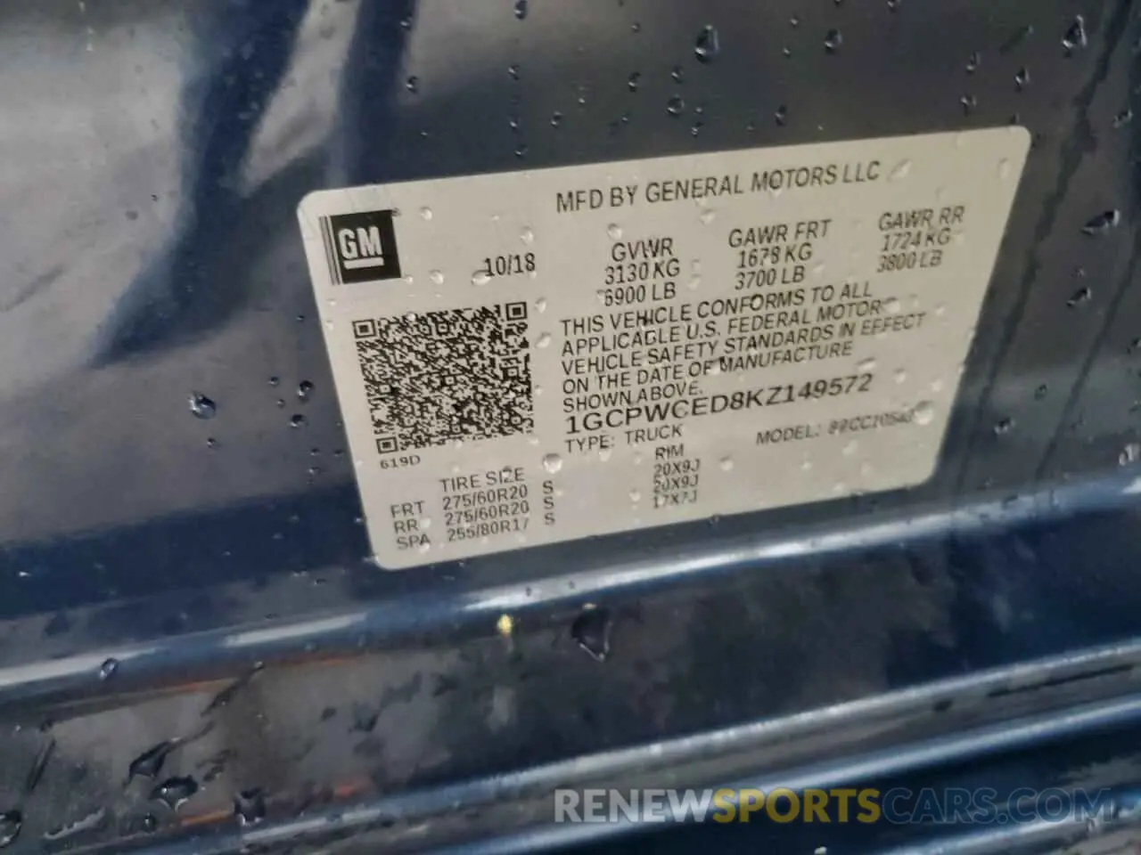 12 Photograph of a damaged car 1GCPWCED8KZ149572 CHEVROLET ALL Models 2019
