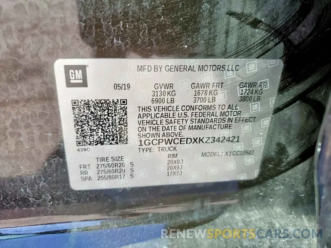 12 Photograph of a damaged car 1GCPWCEDXKZ342421 CHEVROLET ALL Models 2019