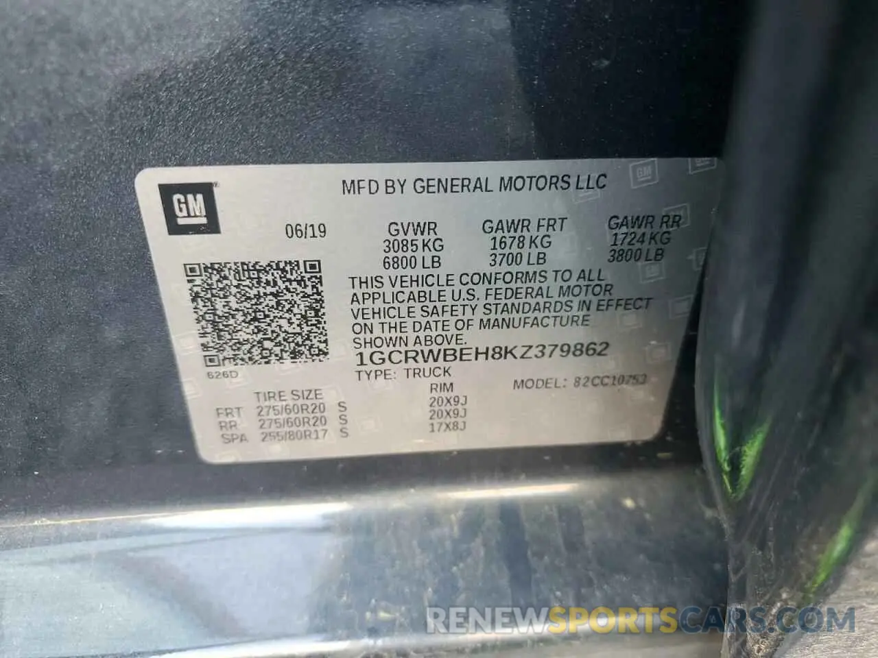 14 Photograph of a damaged car 1GCRWBEH8KZ379862 CHEVROLET ALL Models 2019
