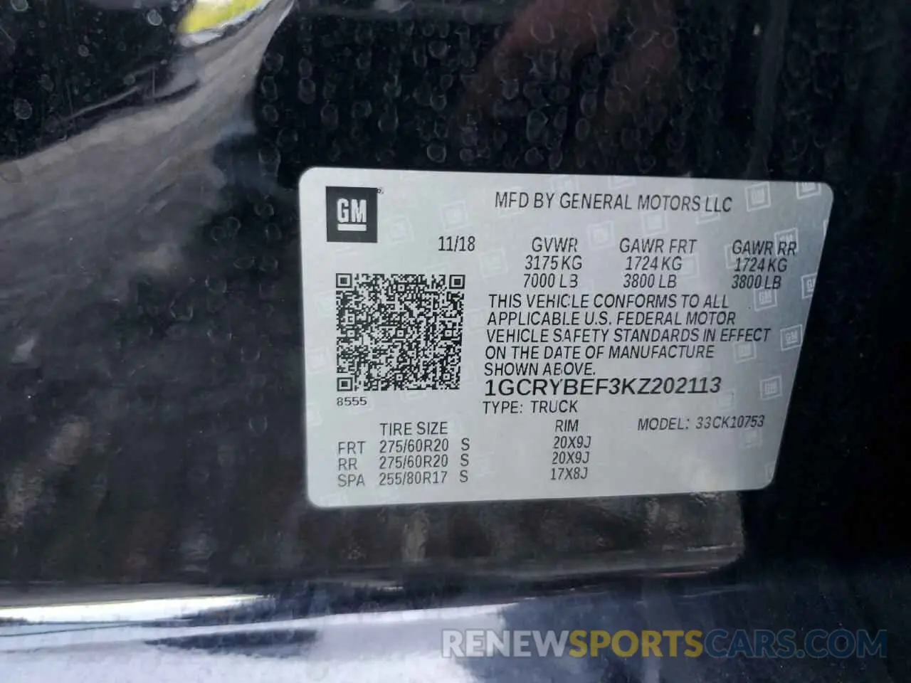 13 Photograph of a damaged car 1GCRYBEF3KZ202113 CHEVROLET ALL Models 2019