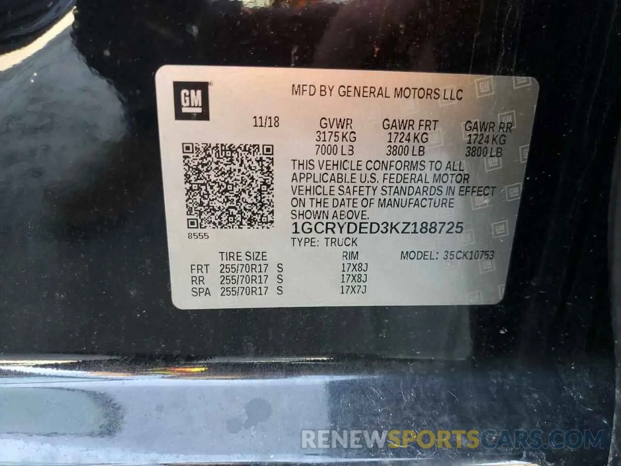 12 Photograph of a damaged car 1GCRYDED3KZ188725 CHEVROLET ALL Models 2019