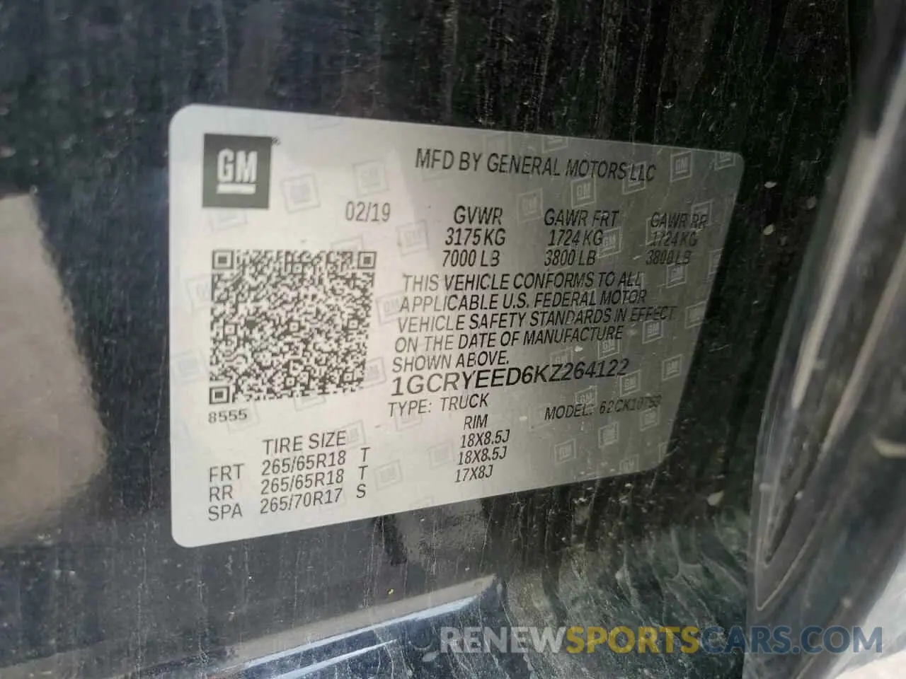 12 Photograph of a damaged car 1GCRYEED6KZ264122 CHEVROLET ALL Models 2019