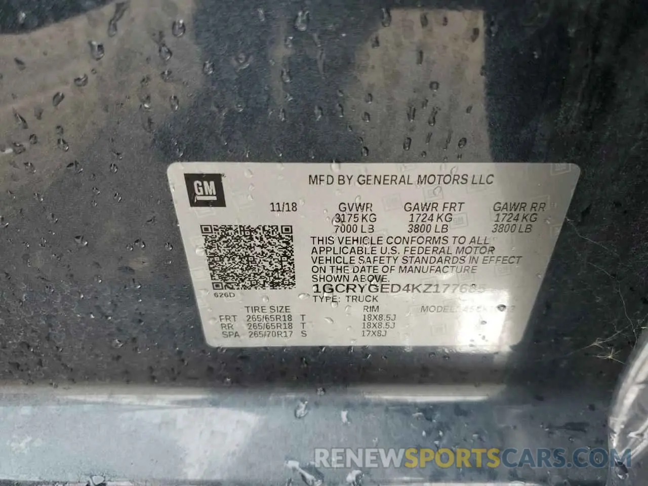 13 Photograph of a damaged car 1GCRYGED4KZ177685 CHEVROLET ALL Models 2019