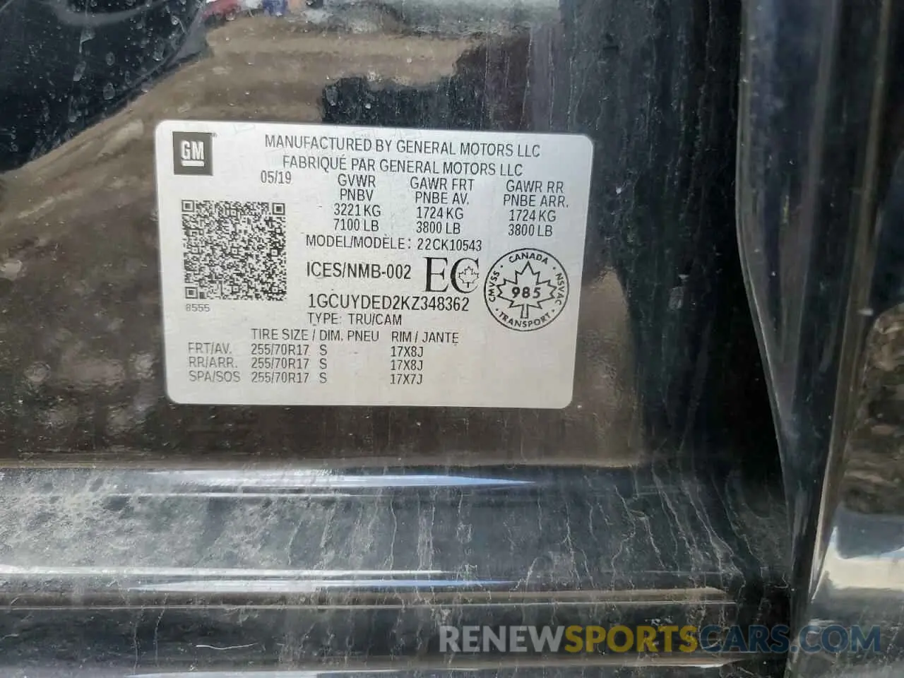 13 Photograph of a damaged car 1GCUYDED2KZ348362 CHEVROLET ALL Models 2019