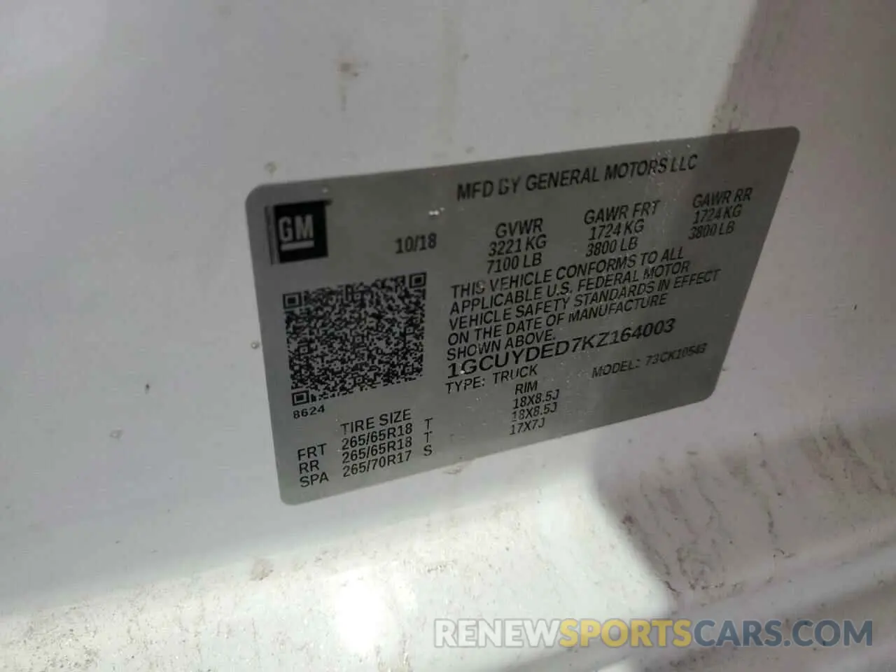 12 Photograph of a damaged car 1GCUYDED7KZ164003 CHEVROLET ALL Models 2019