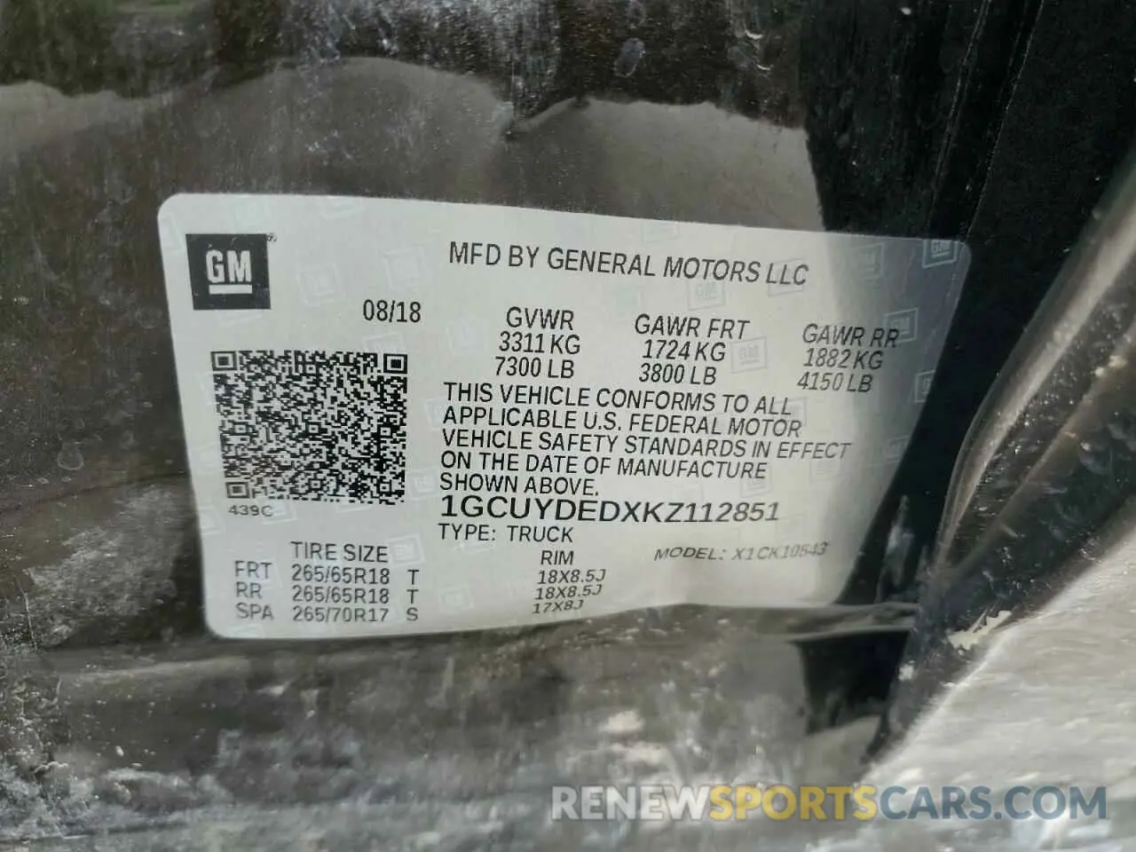 14 Photograph of a damaged car 1GCUYDEDXKZ112851 CHEVROLET ALL Models 2019