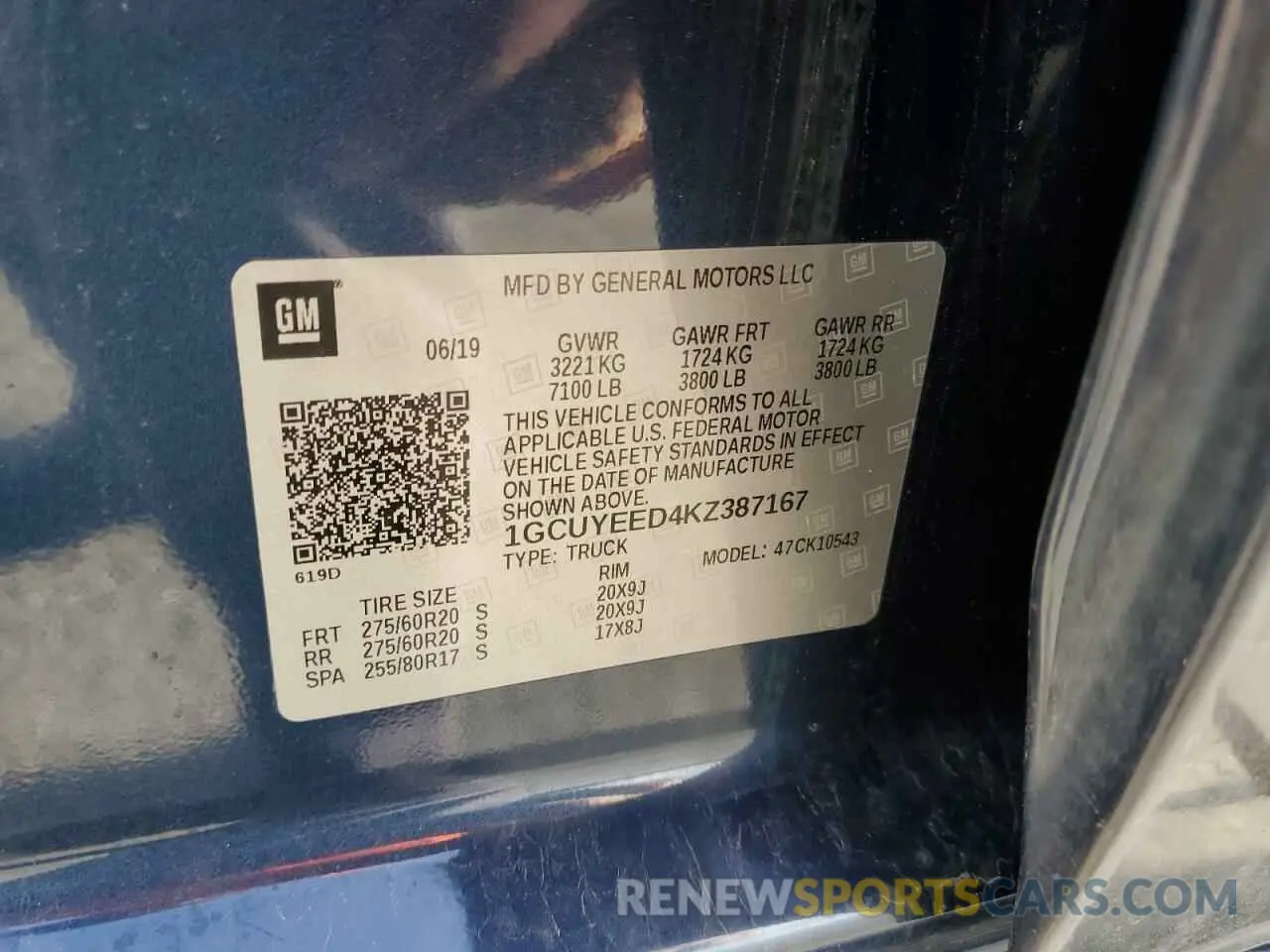 14 Photograph of a damaged car 1GCUYEED4KZ387167 CHEVROLET ALL Models 2019