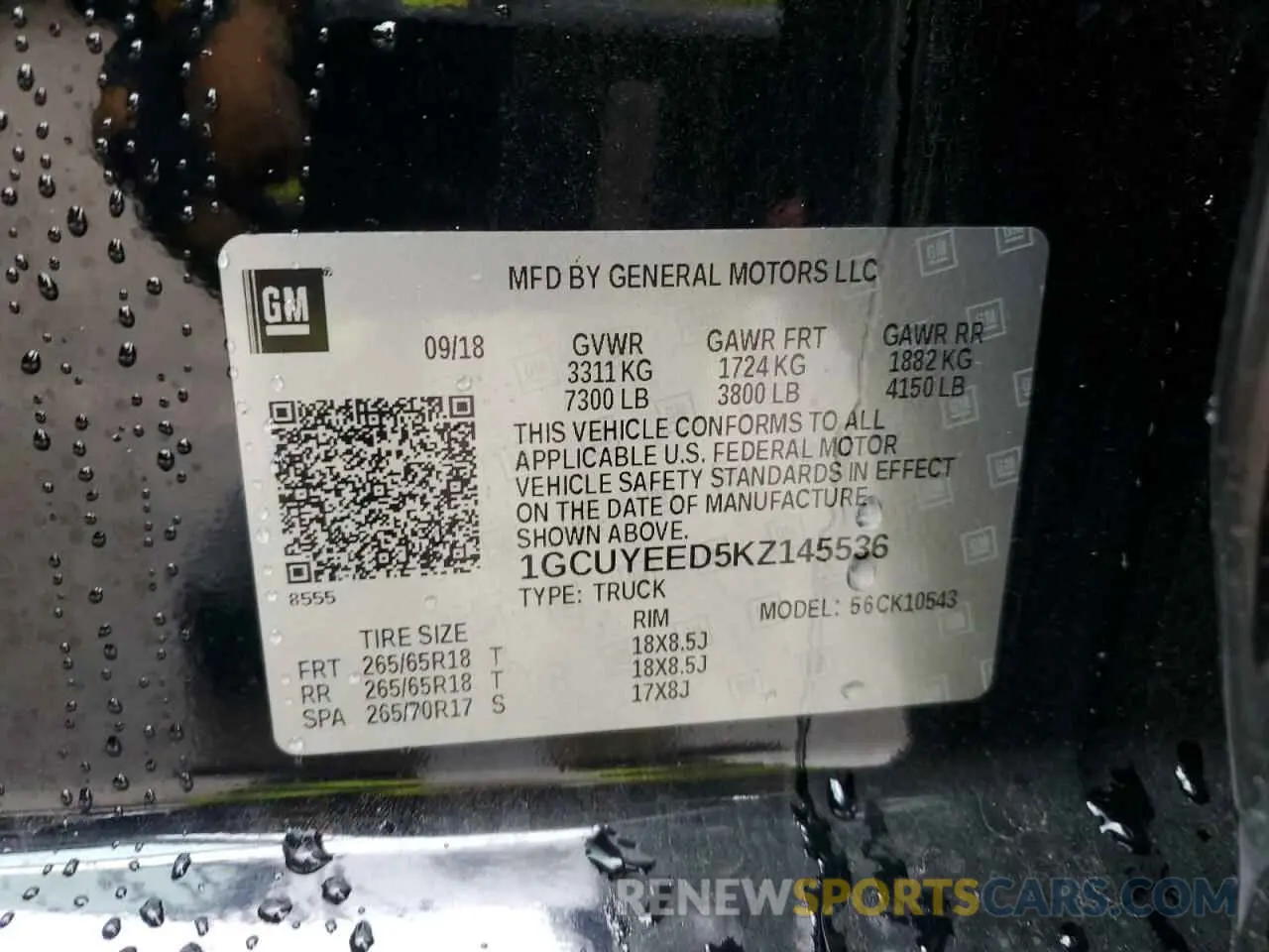 12 Photograph of a damaged car 1GCUYEED5KZ145536 CHEVROLET ALL Models 2019