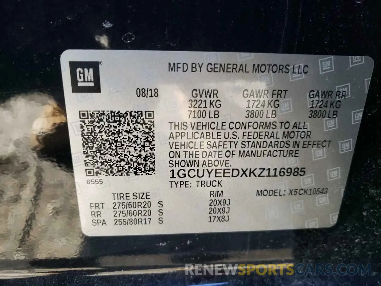 14 Photograph of a damaged car 1GCUYEEDXKZ116985 CHEVROLET ALL Models 2019