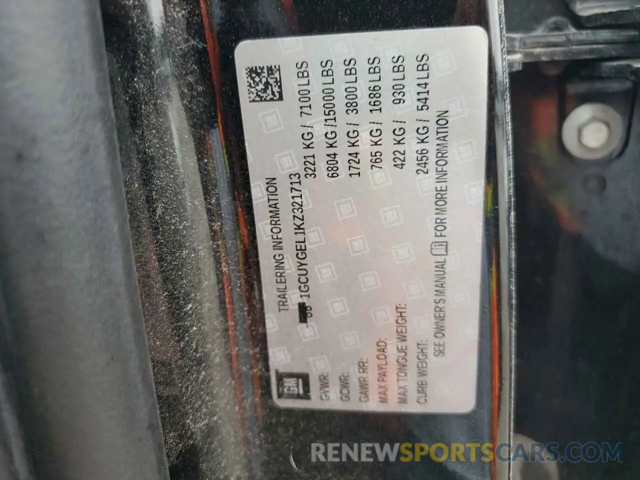 12 Photograph of a damaged car 1GCUYGEL1KZ321713 CHEVROLET ALL Models 2019