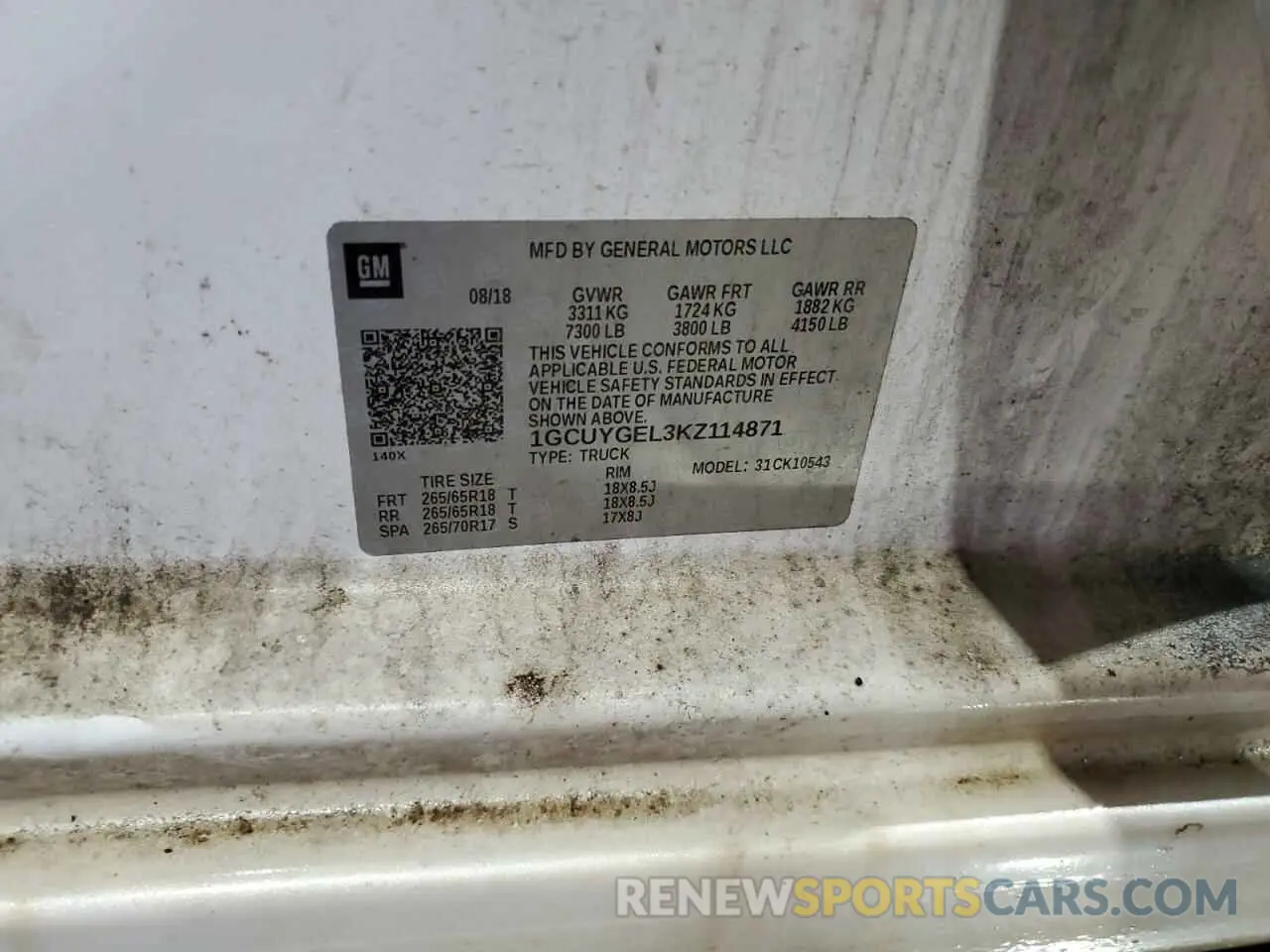 12 Photograph of a damaged car 1GCUYGEL3KZ114871 CHEVROLET ALL Models 2019