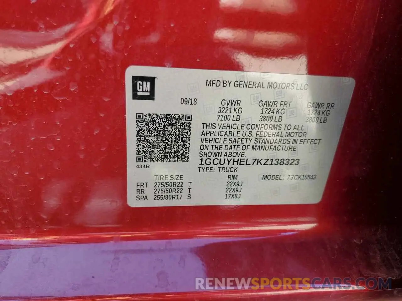 12 Photograph of a damaged car 1GCUYHEL7KZ138323 CHEVROLET ALL Models 2019