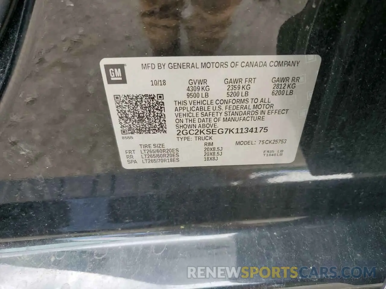 13 Photograph of a damaged car 2GC2KSEG7K1134175 CHEVROLET ALL Models 2019
