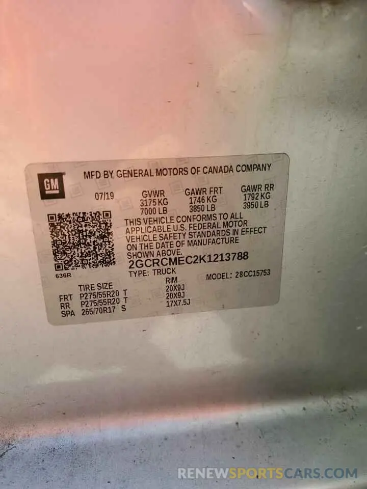 13 Photograph of a damaged car 2GCRCMEC2K1213788 CHEVROLET ALL Models 2019