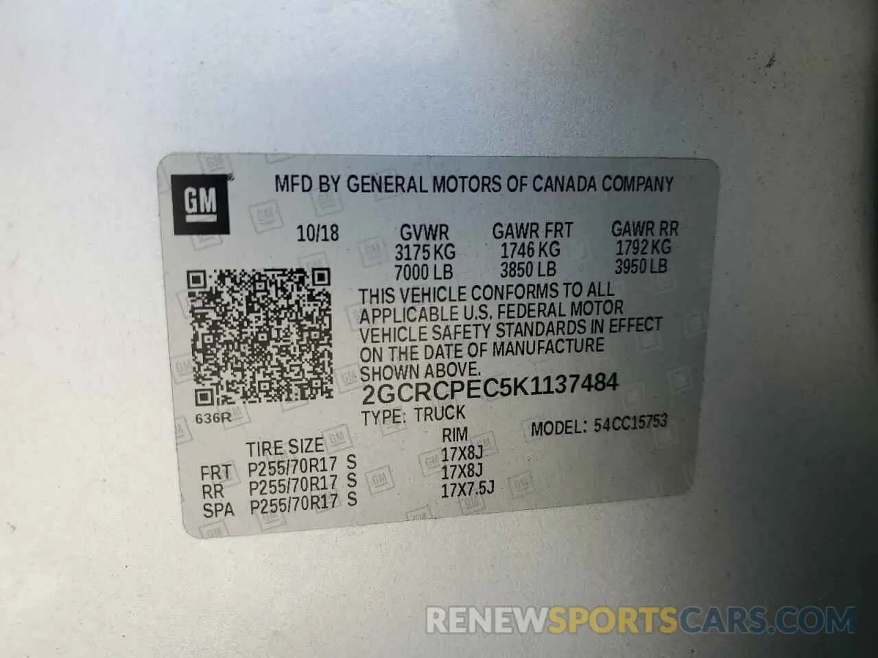 12 Photograph of a damaged car 2GCRCPEC5K1137484 CHEVROLET ALL Models 2019