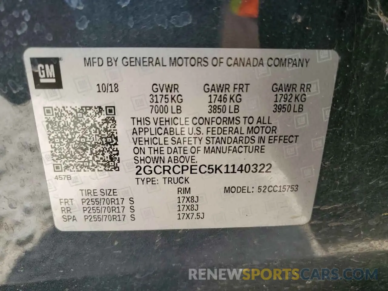 12 Photograph of a damaged car 2GCRCPEC5K1140322 CHEVROLET ALL Models 2019