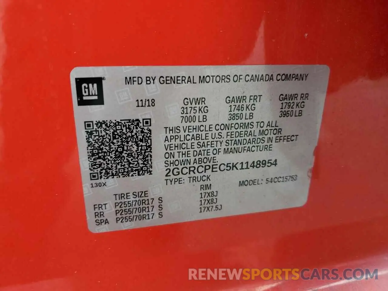 12 Photograph of a damaged car 2GCRCPEC5K1148954 CHEVROLET ALL Models 2019
