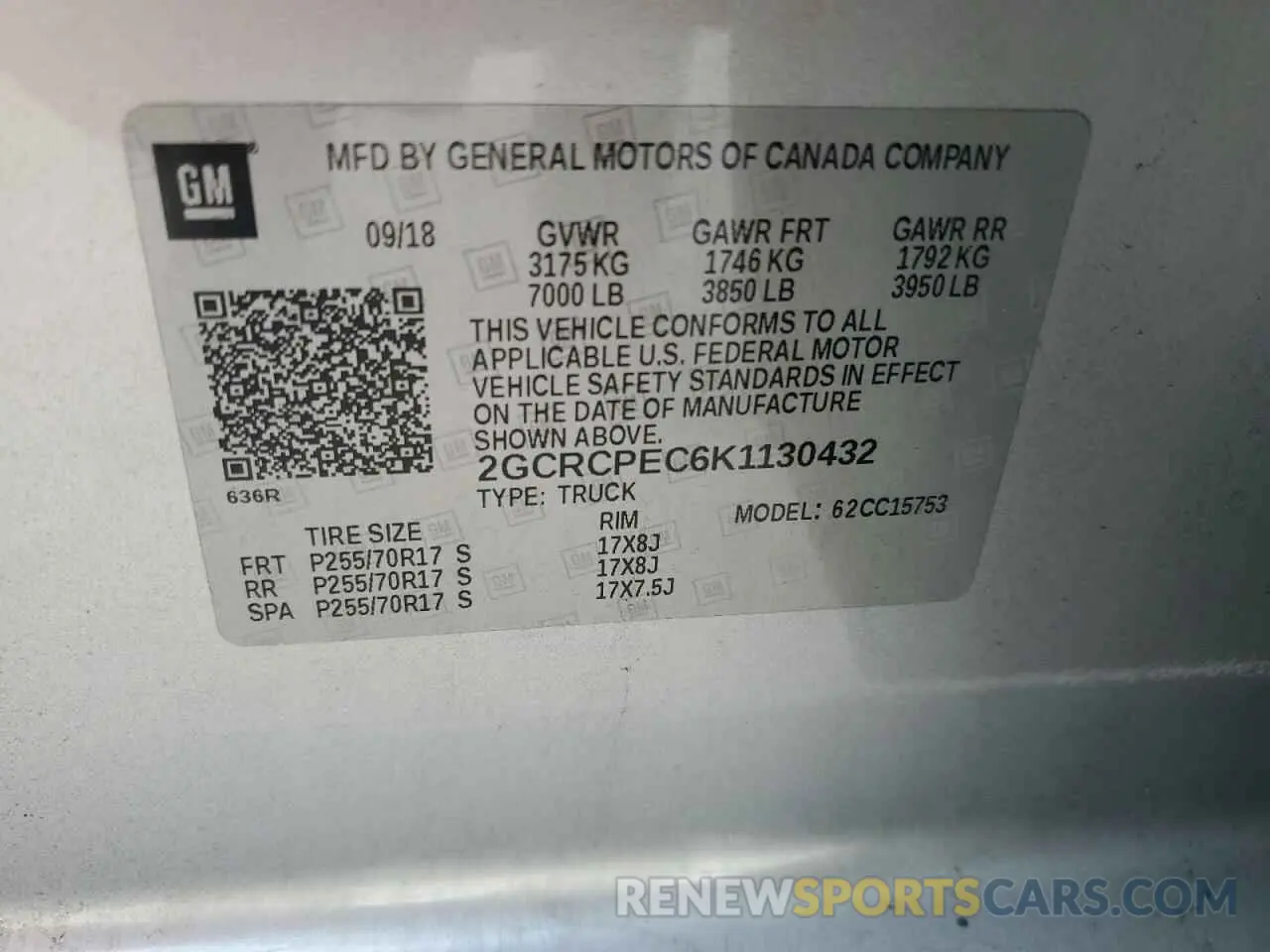 14 Photograph of a damaged car 2GCRCPEC6K1130432 CHEVROLET ALL Models 2019