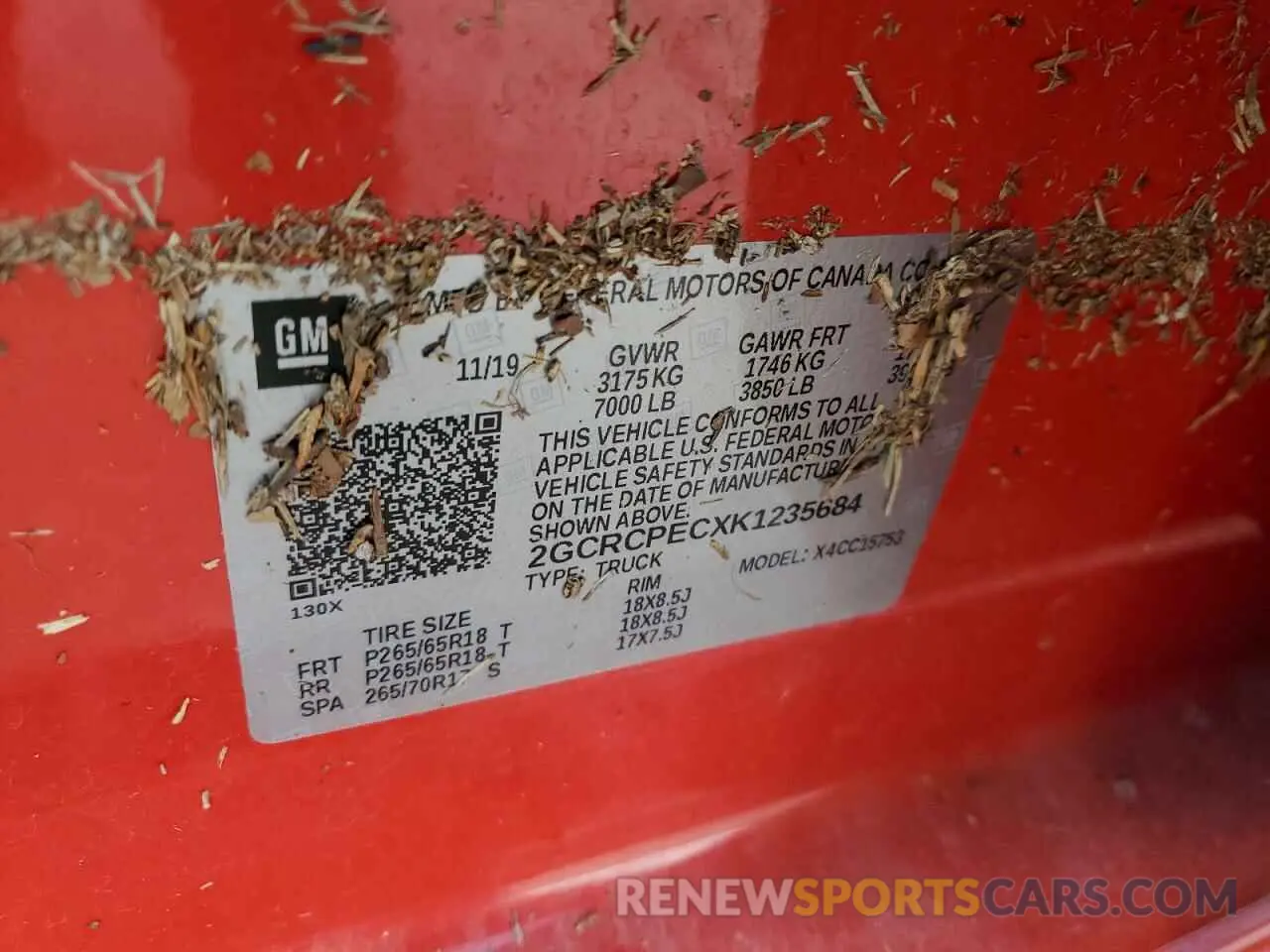 12 Photograph of a damaged car 2GCRCPECXK1235684 CHEVROLET ALL Models 2019