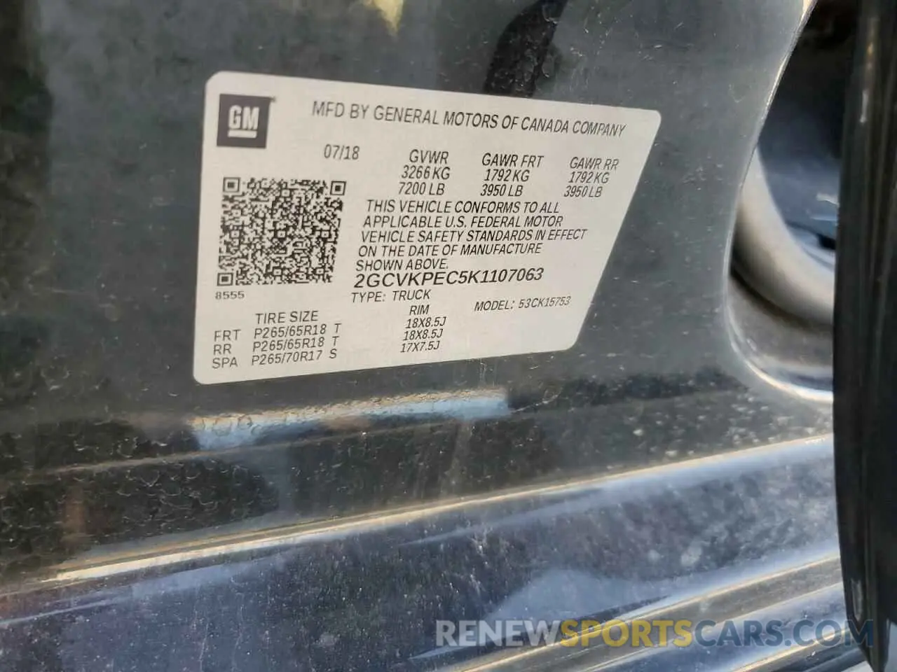 13 Photograph of a damaged car 2GCVKPEC5K1107063 CHEVROLET ALL Models 2019