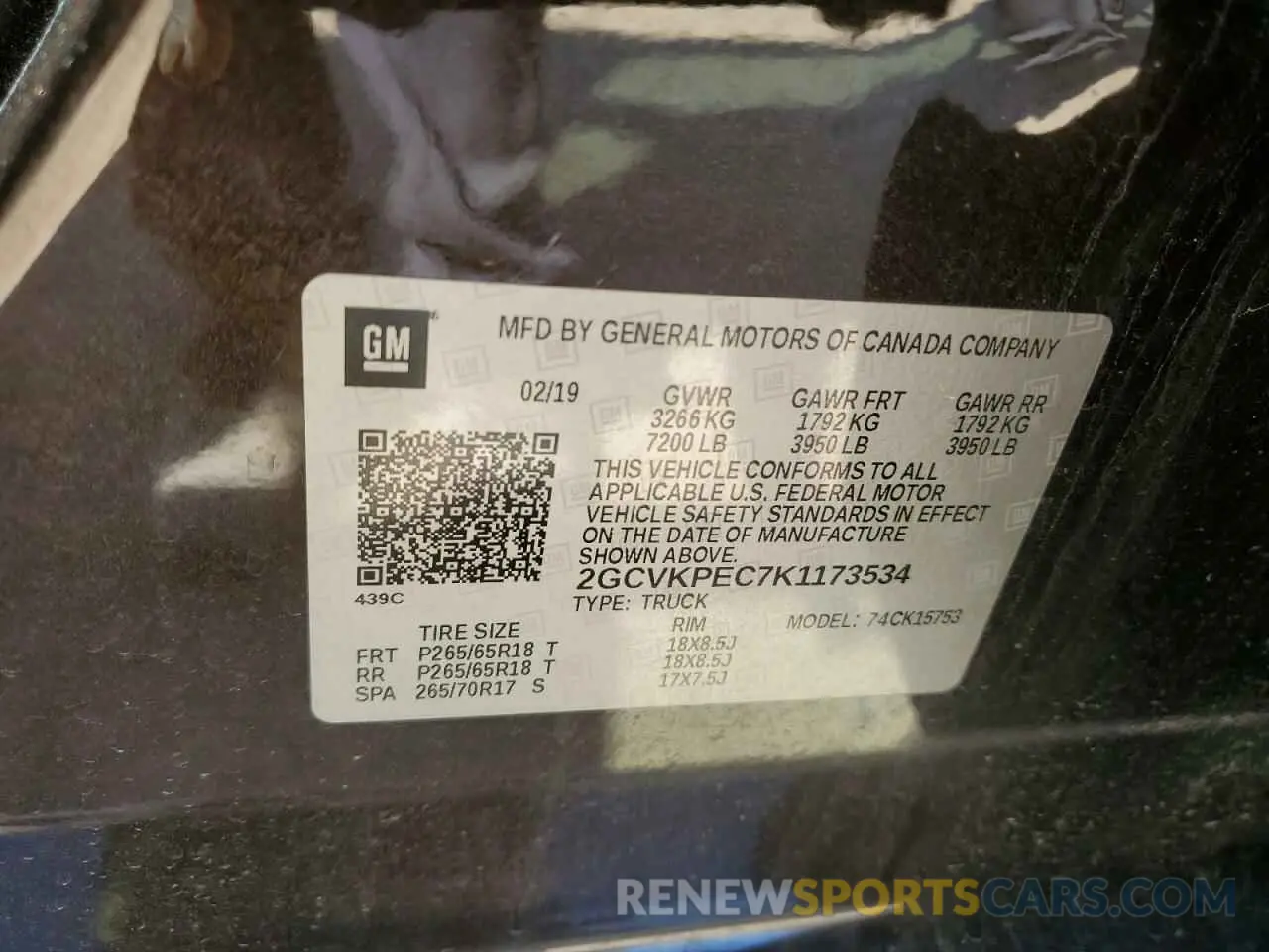 12 Photograph of a damaged car 2GCVKPEC7K1173534 CHEVROLET ALL Models 2019