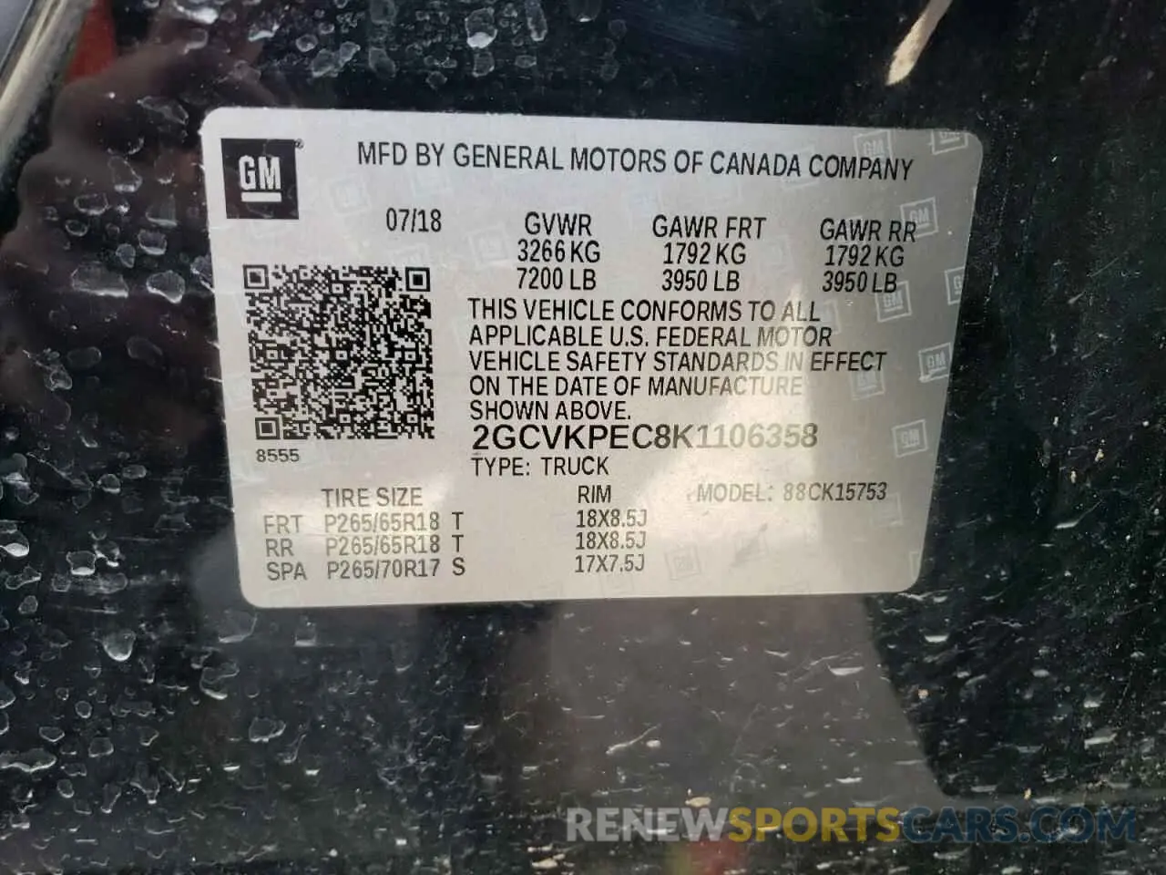 15 Photograph of a damaged car 2GCVKPEC8K1106358 CHEVROLET ALL Models 2019