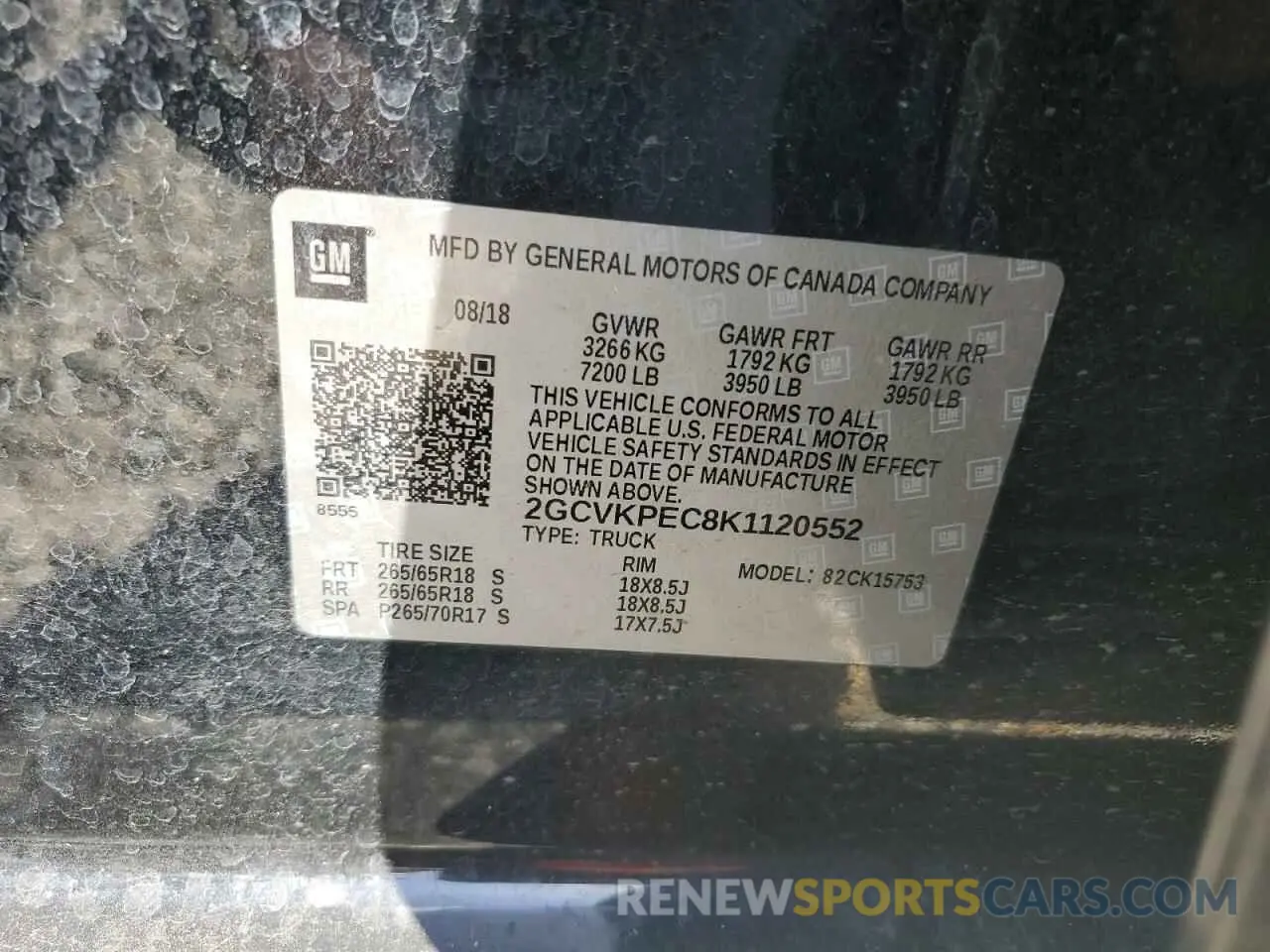 13 Photograph of a damaged car 2GCVKPEC8K1120552 CHEVROLET ALL Models 2019