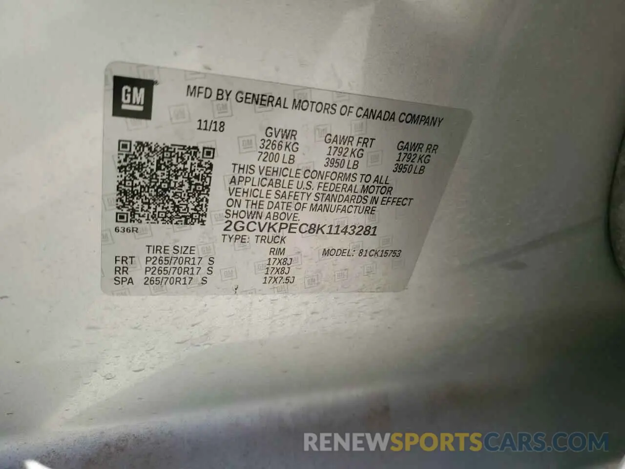14 Photograph of a damaged car 2GCVKPEC8K1143281 CHEVROLET ALL Models 2019
