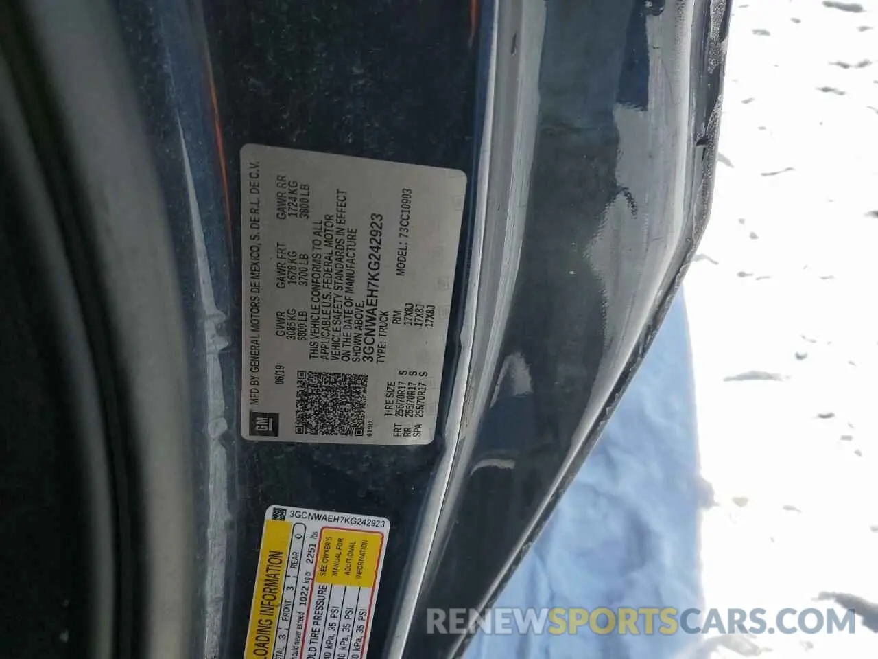 12 Photograph of a damaged car 3GCNWAEH7KG242923 CHEVROLET ALL Models 2019