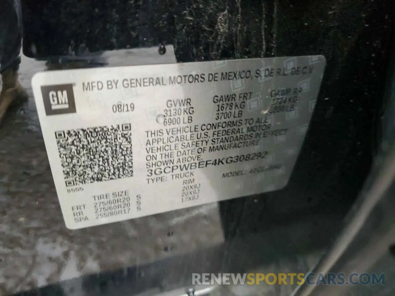 12 Photograph of a damaged car 3GCPWBEF4KG308292 CHEVROLET ALL Models 2019